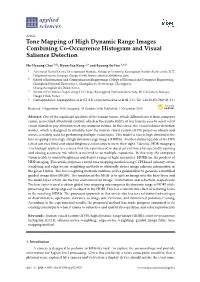 Tone Mapping of High Dynamic Range Images Combining Co-Occurrence Histogram and Visual Salience Detection