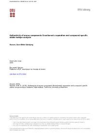 Authenticity of Aroma Components Enantiomeric Separation and Compound Specific Stable Isotope Analysis