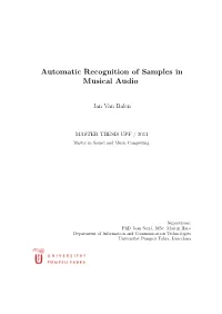 Automatic Recognition of Samples in Musical Audio