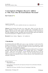 Co-Development of Happiness Research: Addition to “Fifty Years