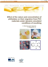Effect of the Nature and Concentration of Phthalates on Their Migration from PVC Materials Under Dynamic Simulated Conditions of Mouthing