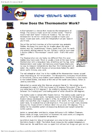 How Does the Thermometer Work?