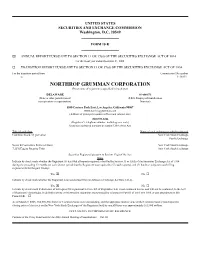 NORTHROP GRUMMAN CORPORATION (Exact Name of Registrant As Specified in Its Charter)