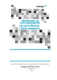 Programa De Pós-Graduação Em Geociências E Meio