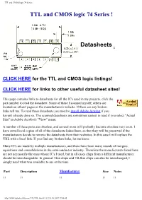 TTL and CMOS Logic 74 Series