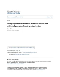 Voltage Regulation of Unbalanced Distribution Network with Distributed Generators Through Genetic Algorithm