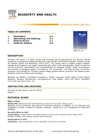 Biosafety and Health