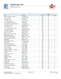 Custom Quiz List