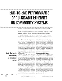 End-To-End Performance of 10-Gigabit Ethernet on Commodity Systems