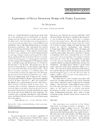 Experiment of Nitrox Saturation Diving with Trimix Excursion