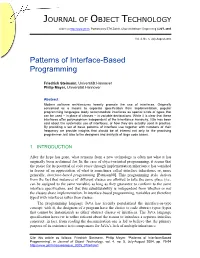 Patterns of Interface-Based Programming