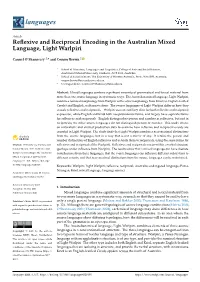 Reflexive and Reciprocal Encoding in the Australian Mixed