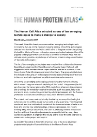 The Human Cell Atlas Selected As One of Ten Emerging Technologies to Make a Change to Society