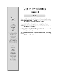 Cyber-Investigative Issues I