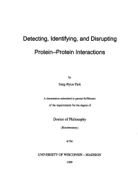 Detecting, Identifying, and Disrupting Protein-Protein Interactions