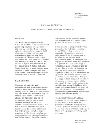 Erosion Prediction