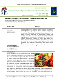Herbal Insecticide and Pesticide Save The