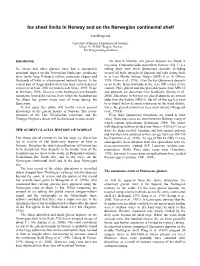 Ice Sheet Limits in Norway and on the Norwegian Continental Shelf