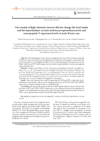 One-Month of High-Intensity Exercise Did Not Change the Food Intake And