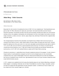 PROGRAM NOTES by Phillip Huscher