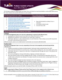 PUBLIC FLOOD UPDATE July 4, 2021 at 2:00 P.M