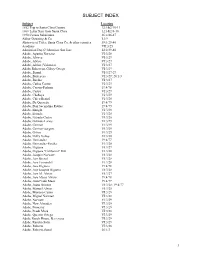 Subject Index