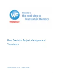 User Guide for Project Managers and Translators