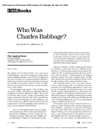 Who Was Charles Babbage?