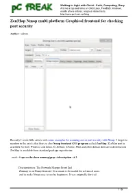 Zenmap Nmap Multi Platform Graphical Frontend for Checking Port Security