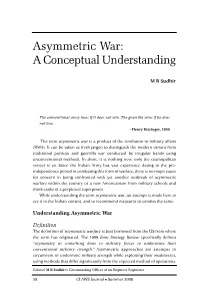 Asymmetric War: a Conceptual Understanding