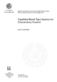 Capability-Based Type Systems for Concurrency Control