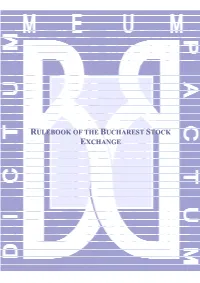 Rulebook of the Bucharest Stock Exchange