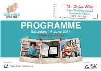 Saturday, 14 June 2014 *Subject to Change