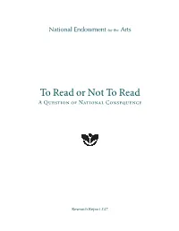 To Read Or Not to Read a Question of National Consequence