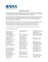 AIAA Honorary Fellows