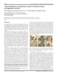 Azide Monoliths As Convenient Flow Reactors for Efficient Curtius