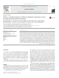 CCR4 Is Critically Involved in Effective Antitumor Immunity in Mice Bearing Intradermal B16 Melanoma