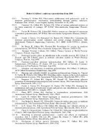 Conference Presentations from 2000 CO 1. Vorwerg L. Gilbert RG