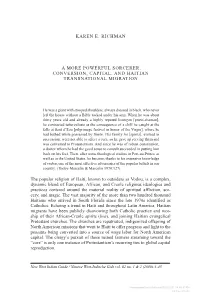 Conversion, Capital, and Haitian Transnational Migration