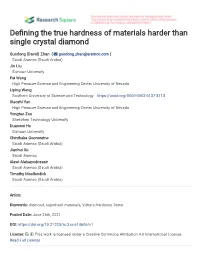 De Ning the True Hardness of Materials Harder Than Single Crystal Diamond
