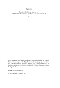 Documentation of Runic Inscriptions