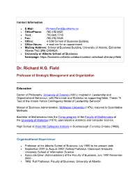 Dr. Richard H.G. Field