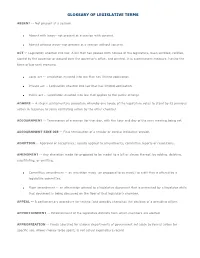 Glossary of Legislative Terms