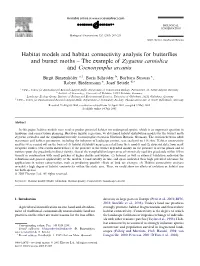 Habitat Models and Habitat Connectivity Analysis for Butterflies