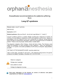 Long QT Syndrome
