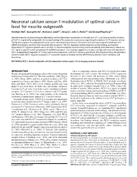 Neuronal Calcium Sensor-1 Modulation of Optimal Calcium Level for Neurite Outgrowth Kwokyin Hui1, Guang-He Fei1, Bechara J