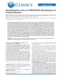 Revisiting the Roles of VHR/DUSP3 Phosphatase in Human Diseases