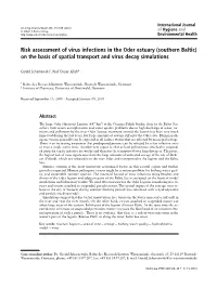 Risk Assessment of Virus Infections in the Oder Estuary (Southern Baltic) on the Basis of Spatial Transport and Virus Decay Simulations
