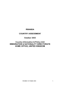 Rwanda: Country Assessment of Information & Policy Unit