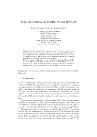 Some Observations on ACORN V1 and Trivia-SC